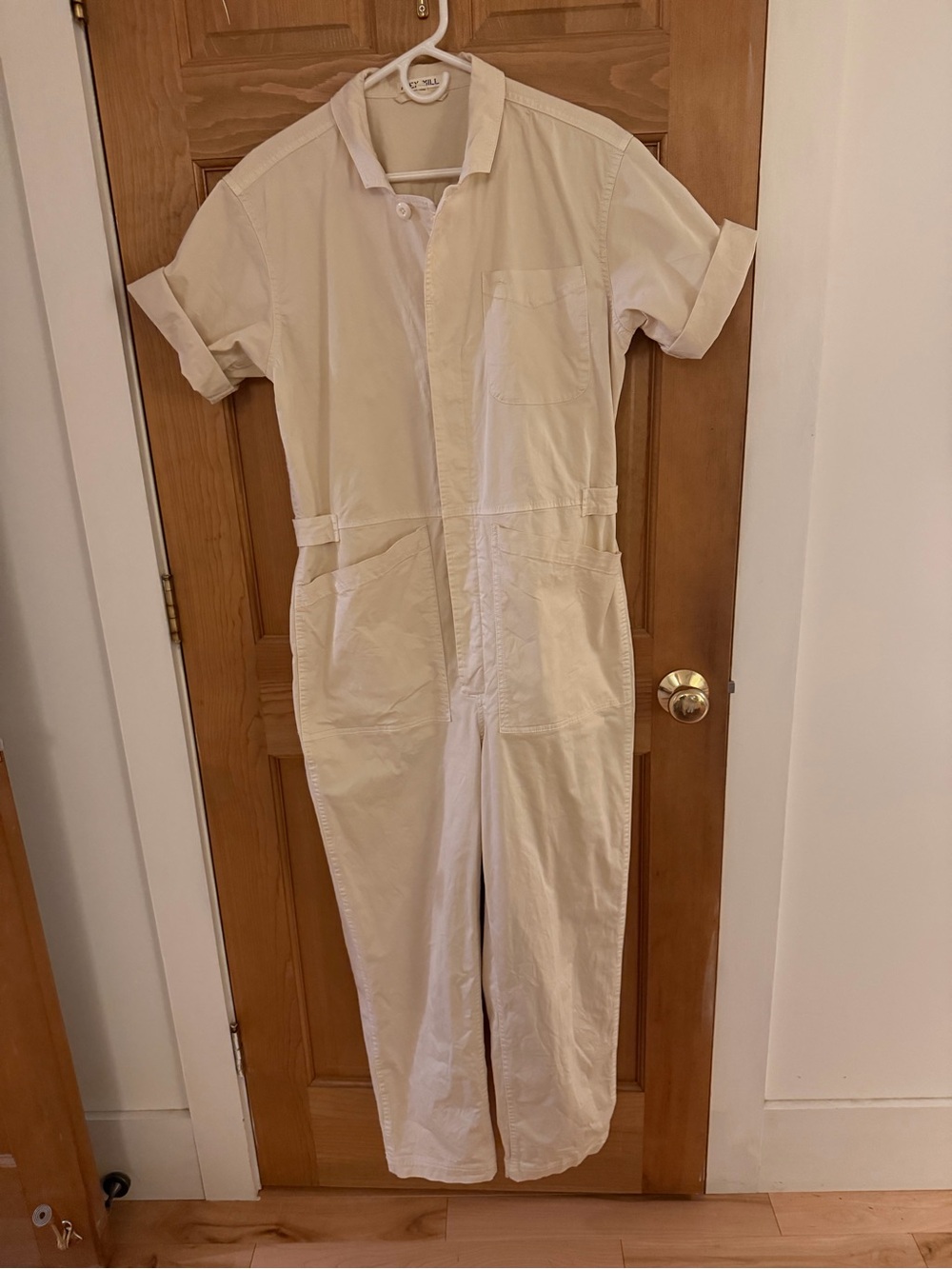 Alex Mill Cream Short-Sleeve One-Piece Coverall